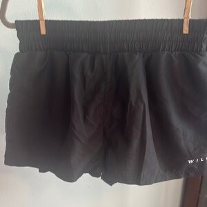 NWT WILO Black Athletic Shorts with Elastic Waistband